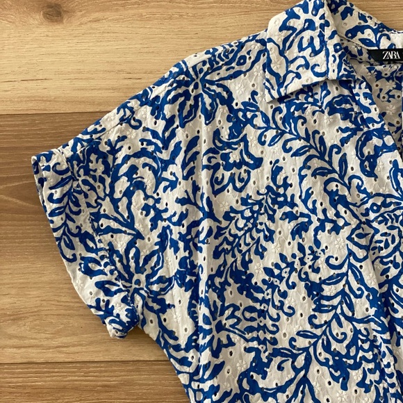ZARA EYELET PRINTED MIDI DRESS XL - Picture 9 of 11